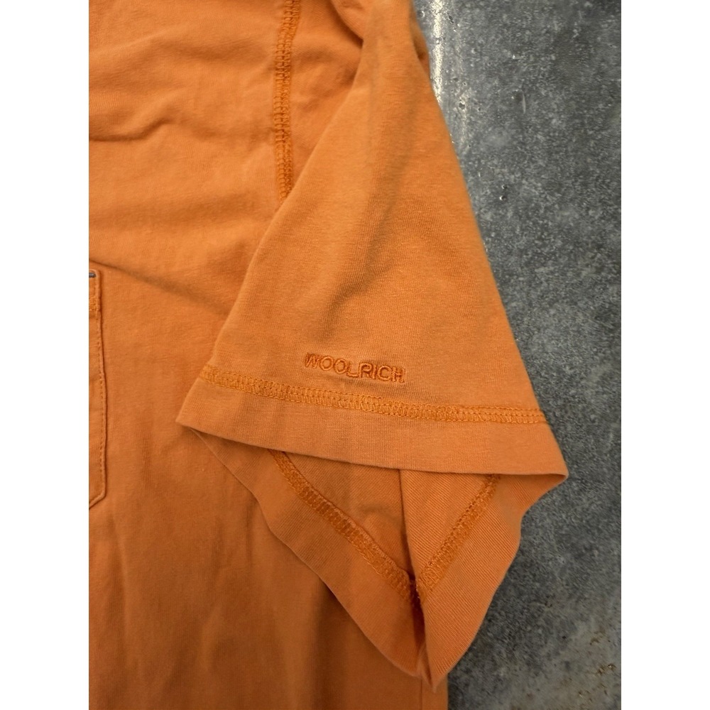 Woolrich Men's Orange Polo‎ Shirt XL 100% Cotton Short Sleeve With Pocket - Picture 3 of 8